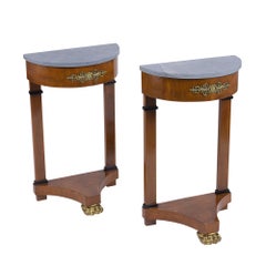 Set of French 19th Century Empire Demilune Tables