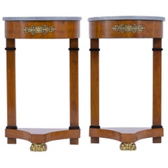 Set of French 19th Century Empire Demilune Tables