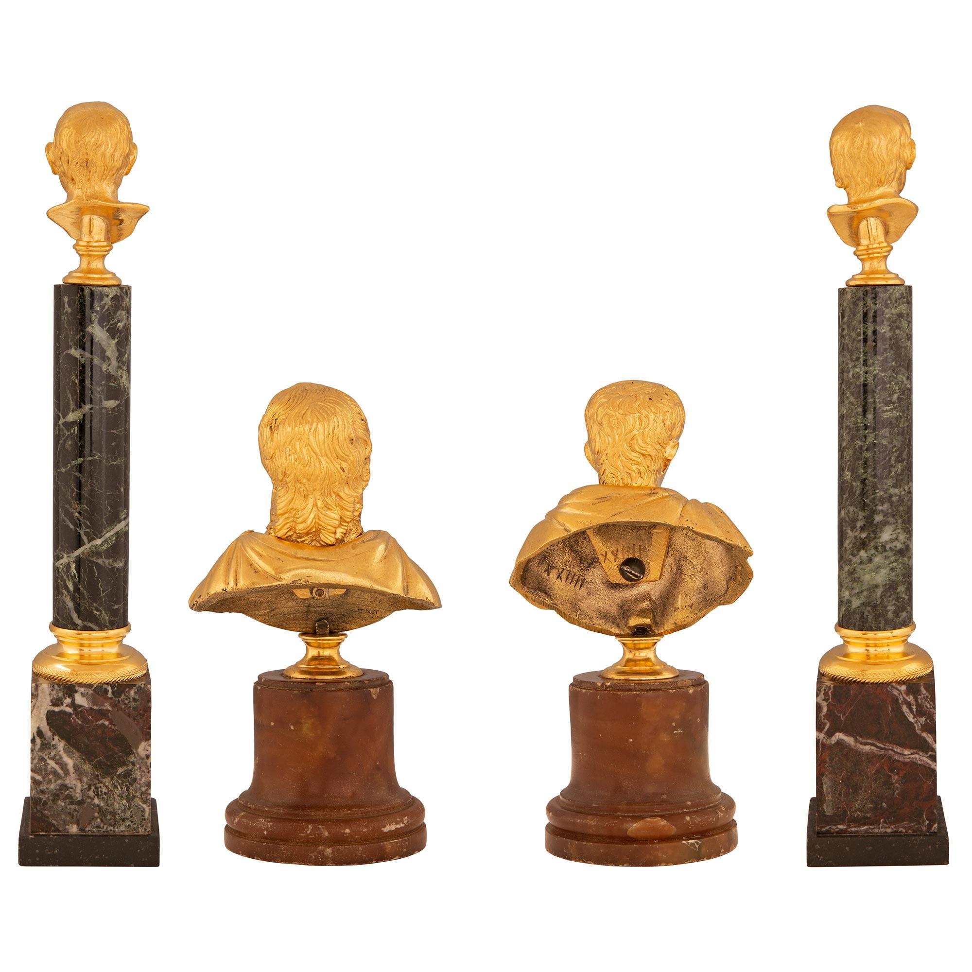 Set of French 19th Century Grand Tour Period Busts and Pedestals For Sale 13