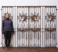 Set of French Antique Wrought Iron Driveway Gates 294cm (9’6”)