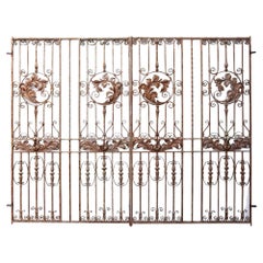 Set of French Antique Wrought Iron Driveway Gates 294cm (9’6”)