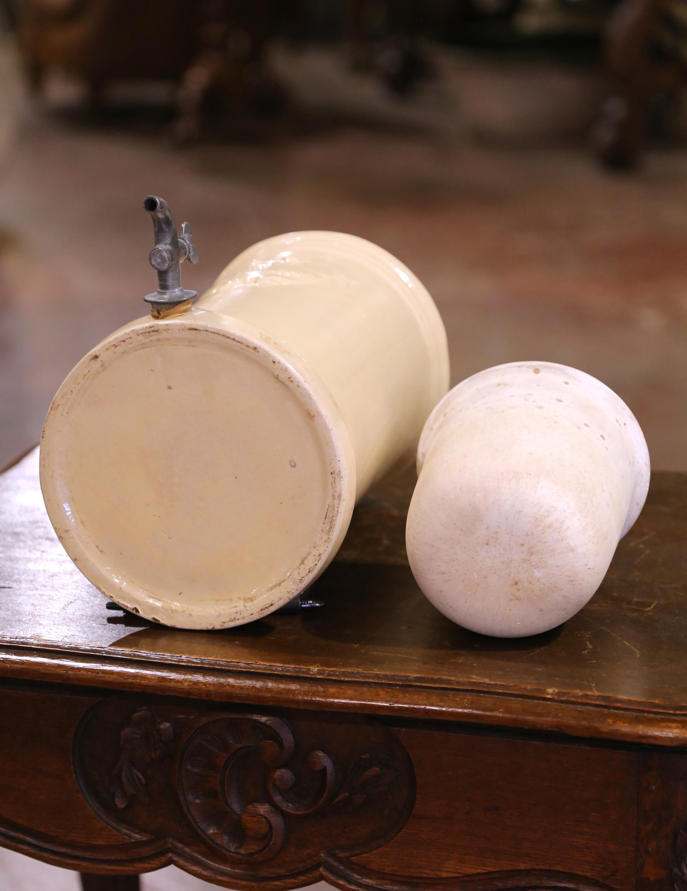 Set of French Apothecary Pasteur Water Filters in Cream Glaze, 19th Century For Sale 10