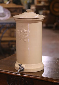 Set of French Apothecary Pasteur Water Filters in Cream Glaze, 19th Century