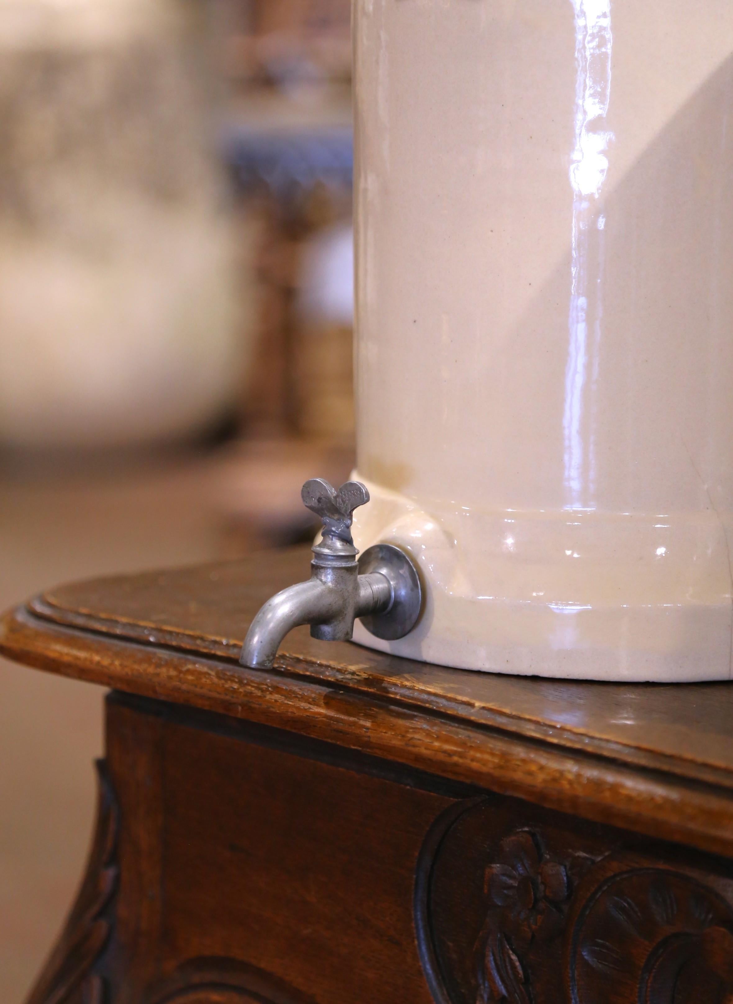 Glazed Set of French Apothecary Pasteur Water Filters in Cream Glaze, 19th Century For Sale