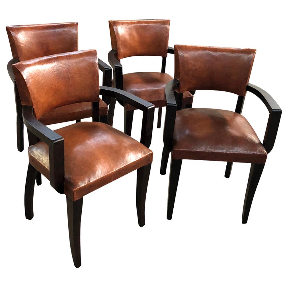 Set of French Art Deco Bridge Chairs