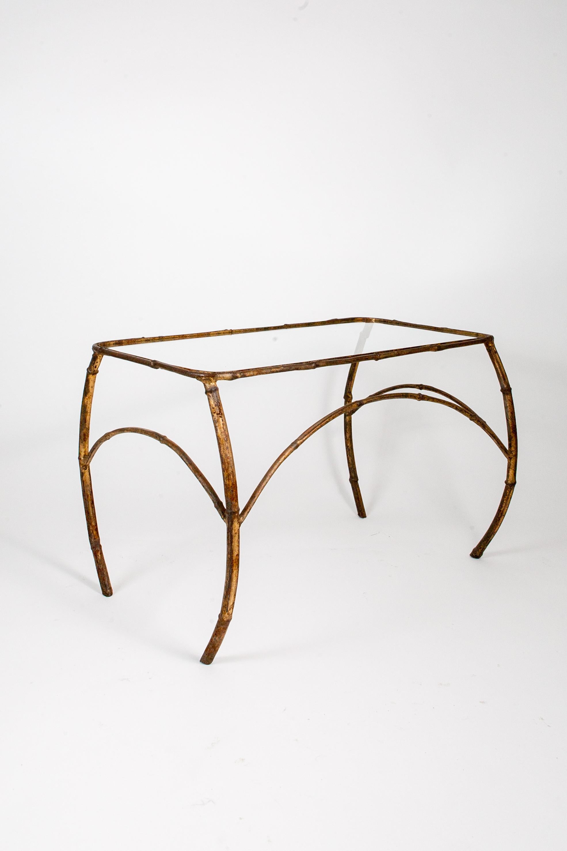 Set of French Art Deco Gilt Metal Nesting Tables For Sale 1