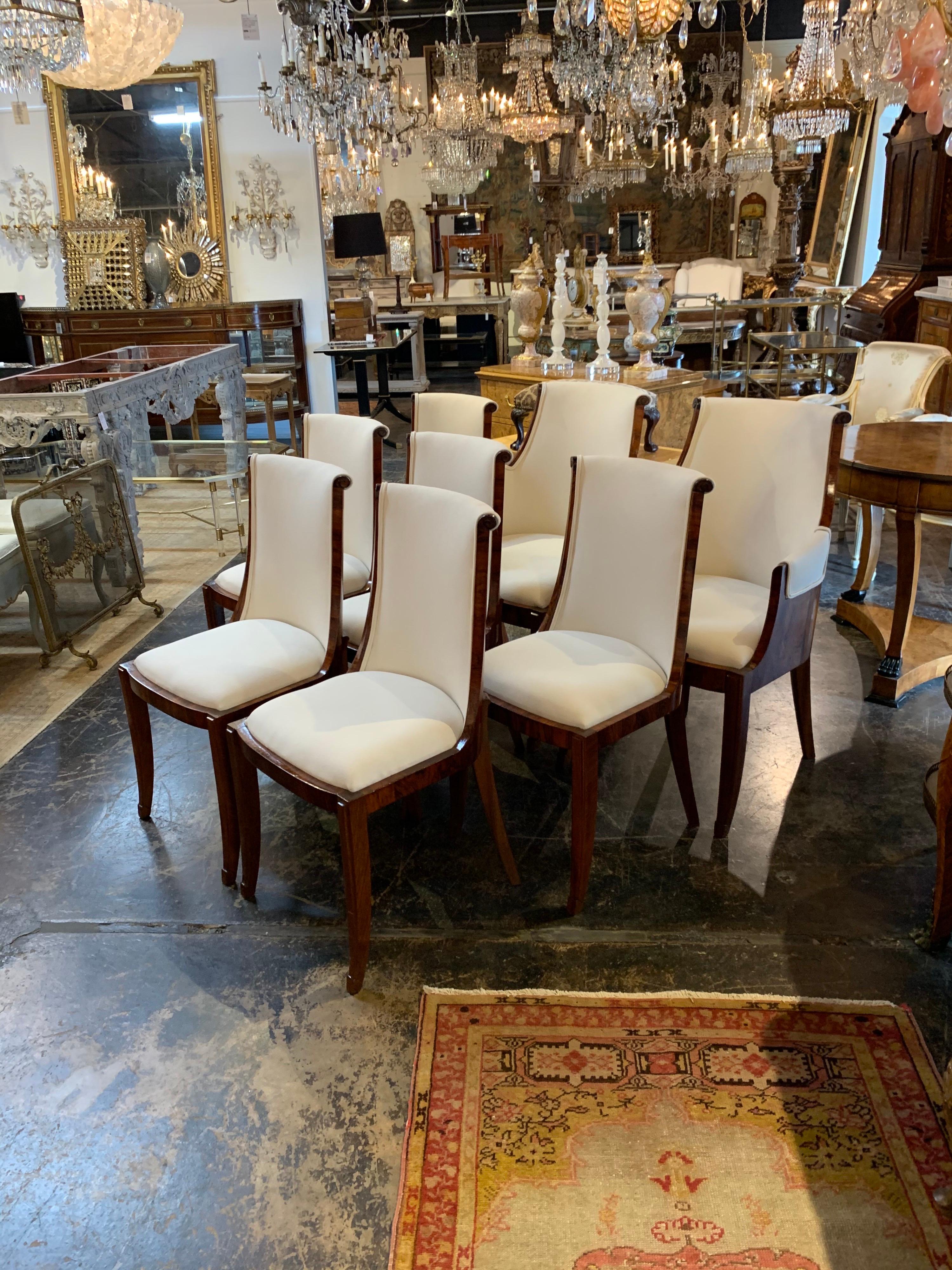 Set of French Art Deco Rosewood Dining Chairs 1