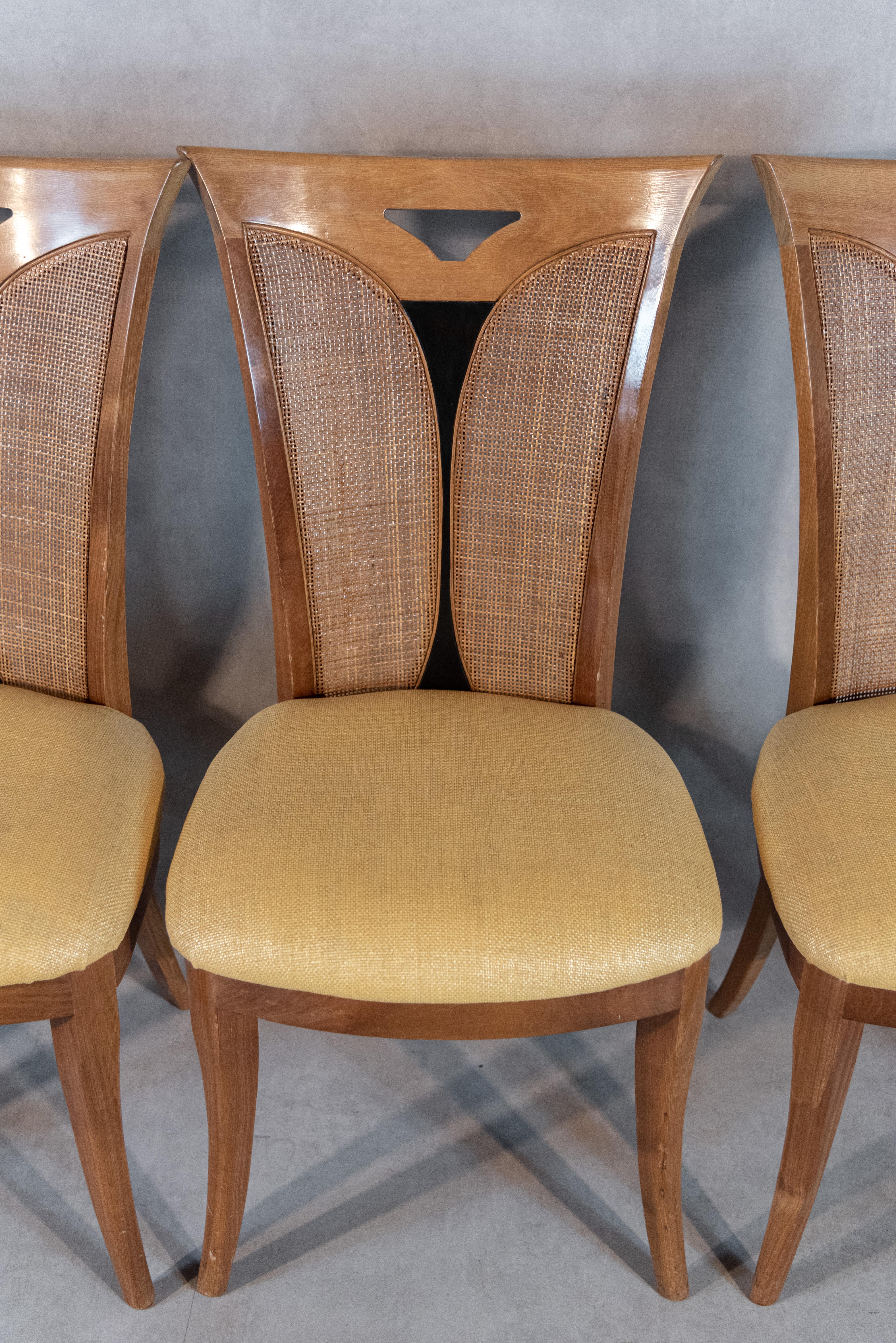 Set of  French Art Deco Style Dinning Chairs In Good Condition For Sale In San Antonio, TX