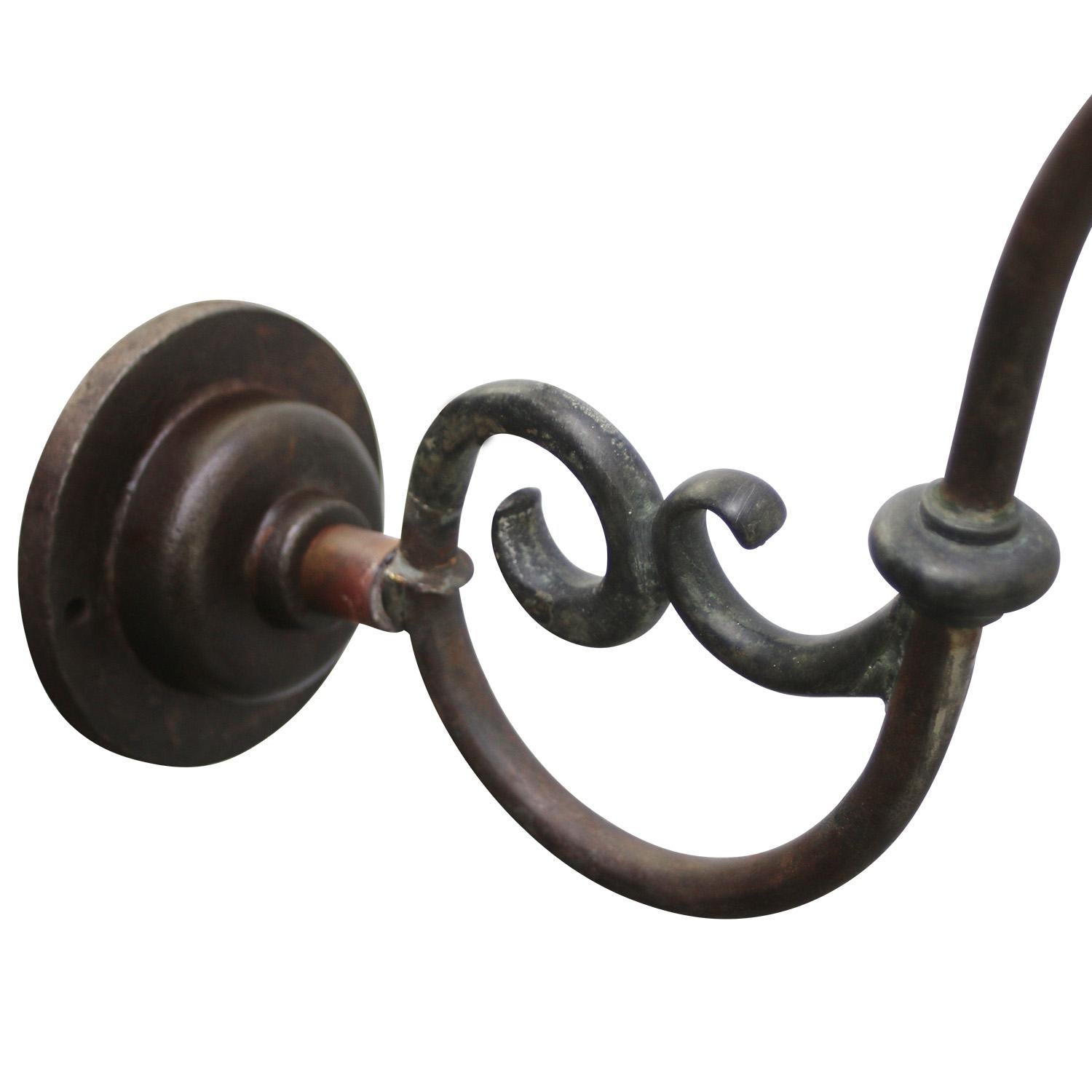 Iron Set of French Art Nouveau Cut Glass Brass Sconces Wall Lamps For Sale