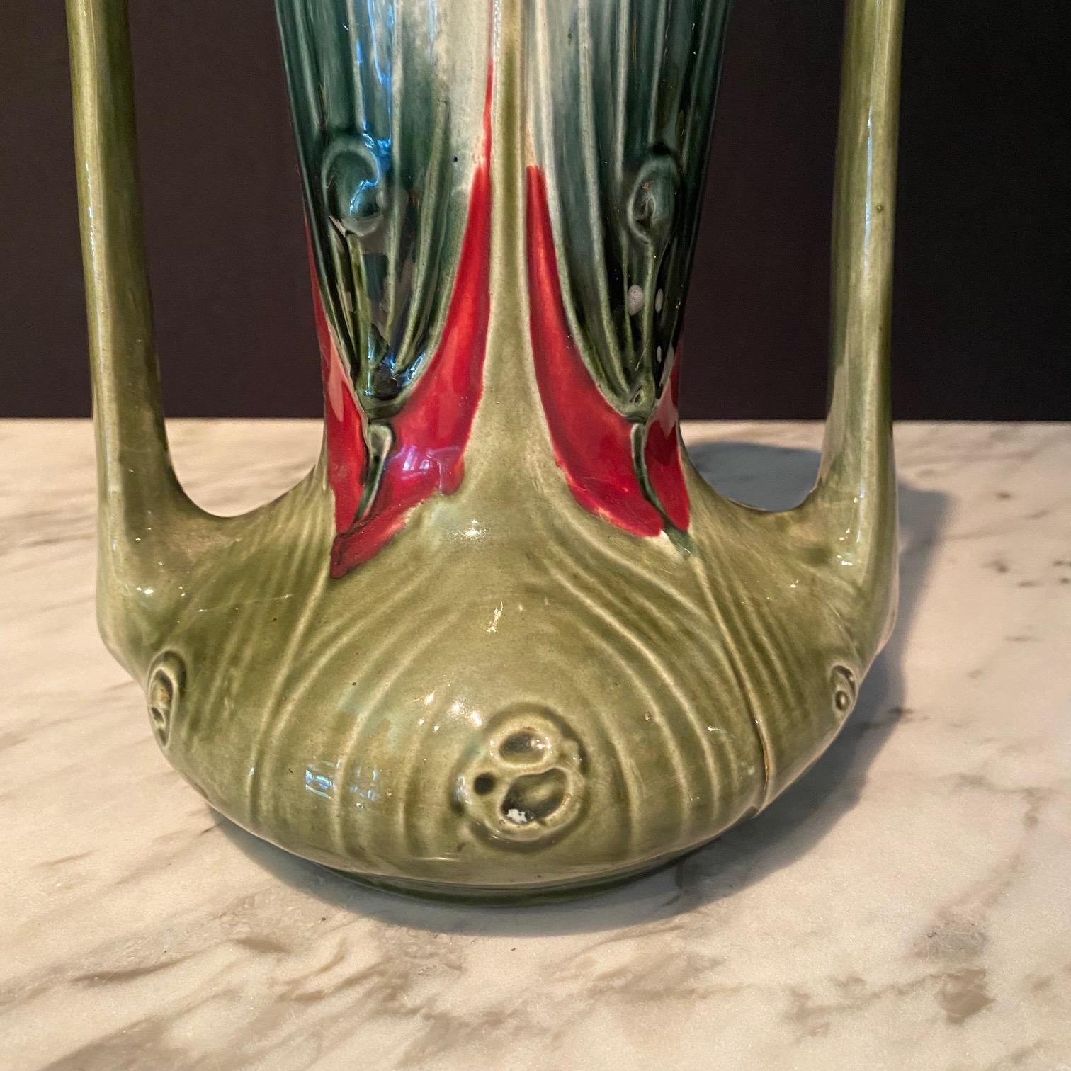 Set of French Art Nouveau Pair of Vases and Matching Jardiniere Tureen  For Sale 3