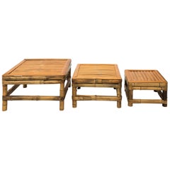 Set of French Bamboo Tables