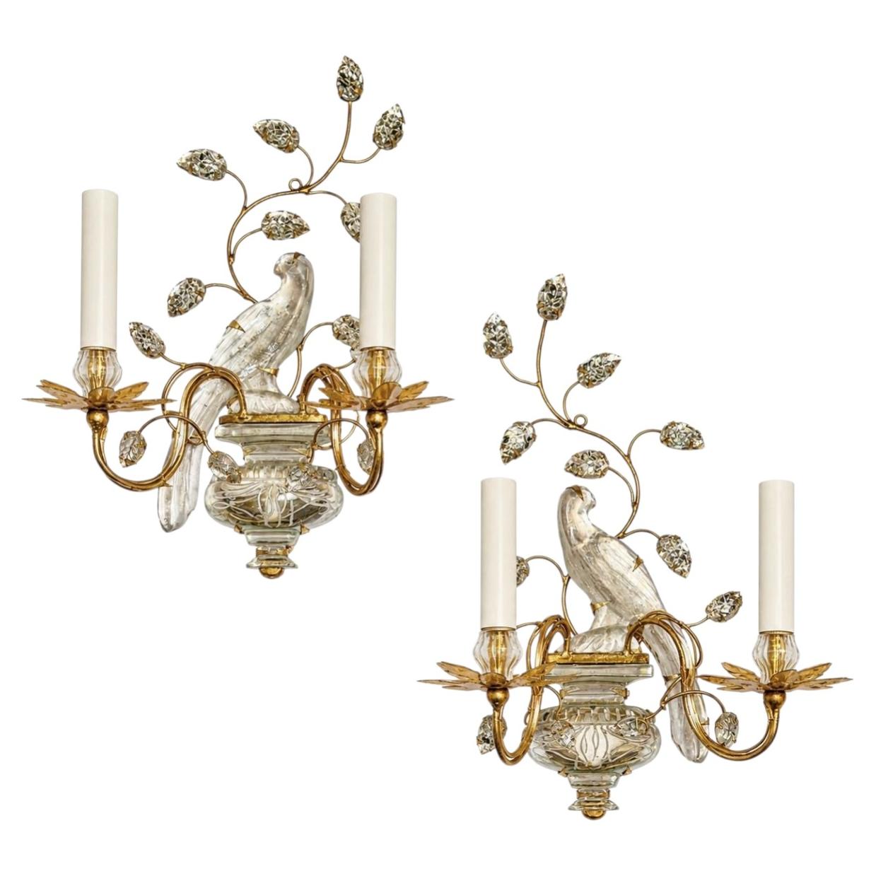 Set of French Bird Sconces, Sold Per Pair