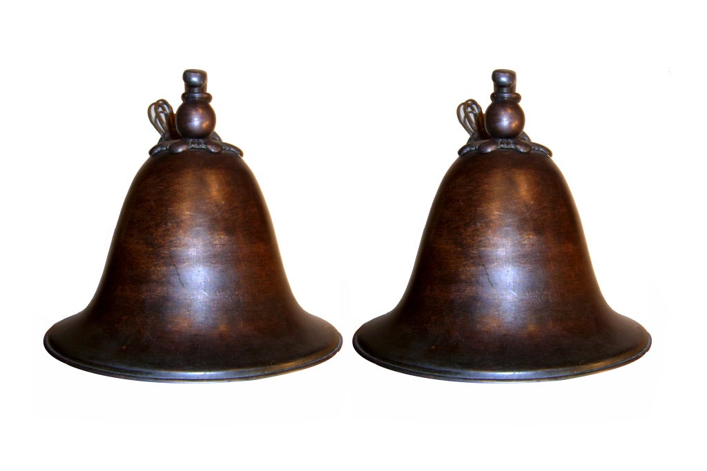 Set of French Bronze Bell Sconces, Sold Per Pair For Sale 1