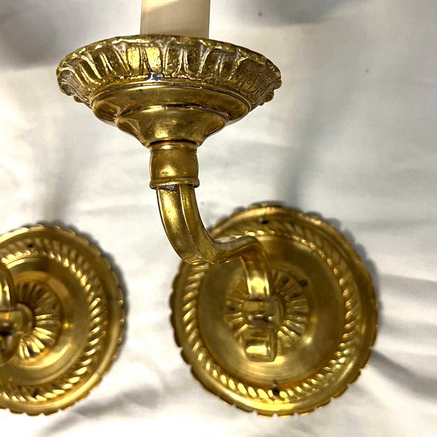 Set of French Bronze Sconces, Sold in pairs In Good Condition For Sale In New York, NY