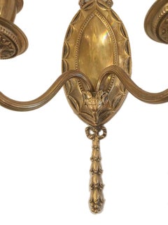 Set französischer Bronze-Wandleuchter, Preis pro Paar