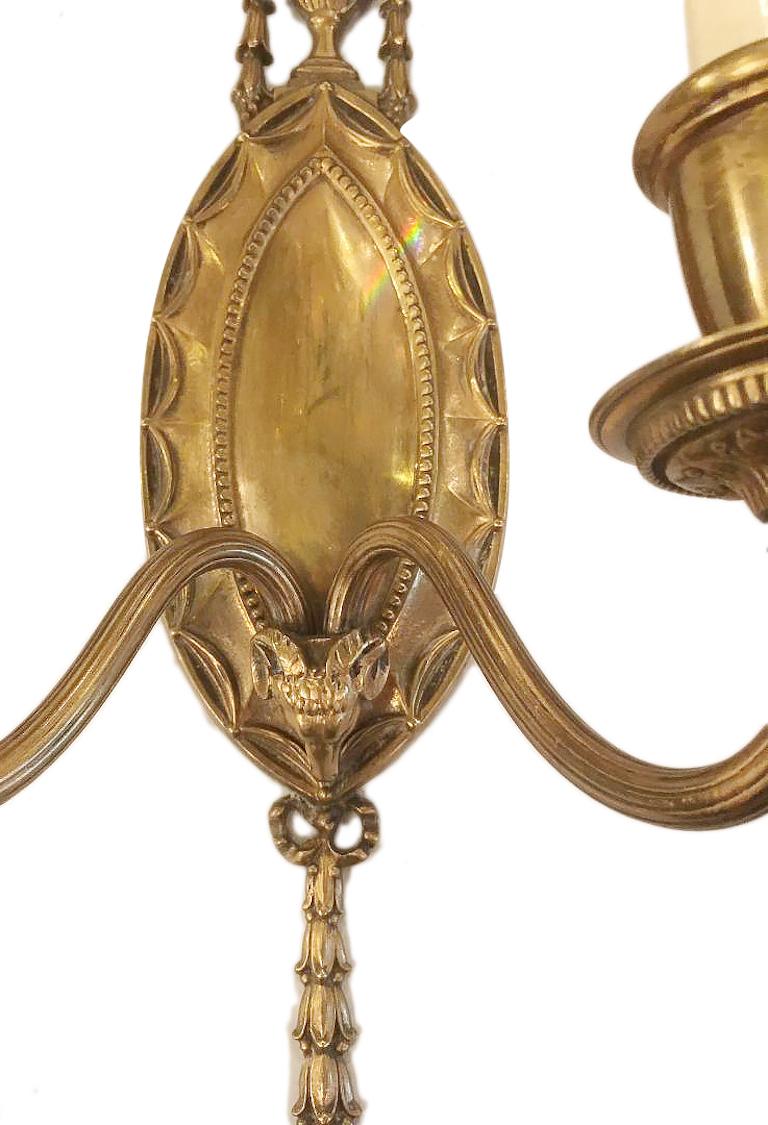 Set of French Bronze Sconces, Sold Per Pair In Good Condition For Sale In New York, NY