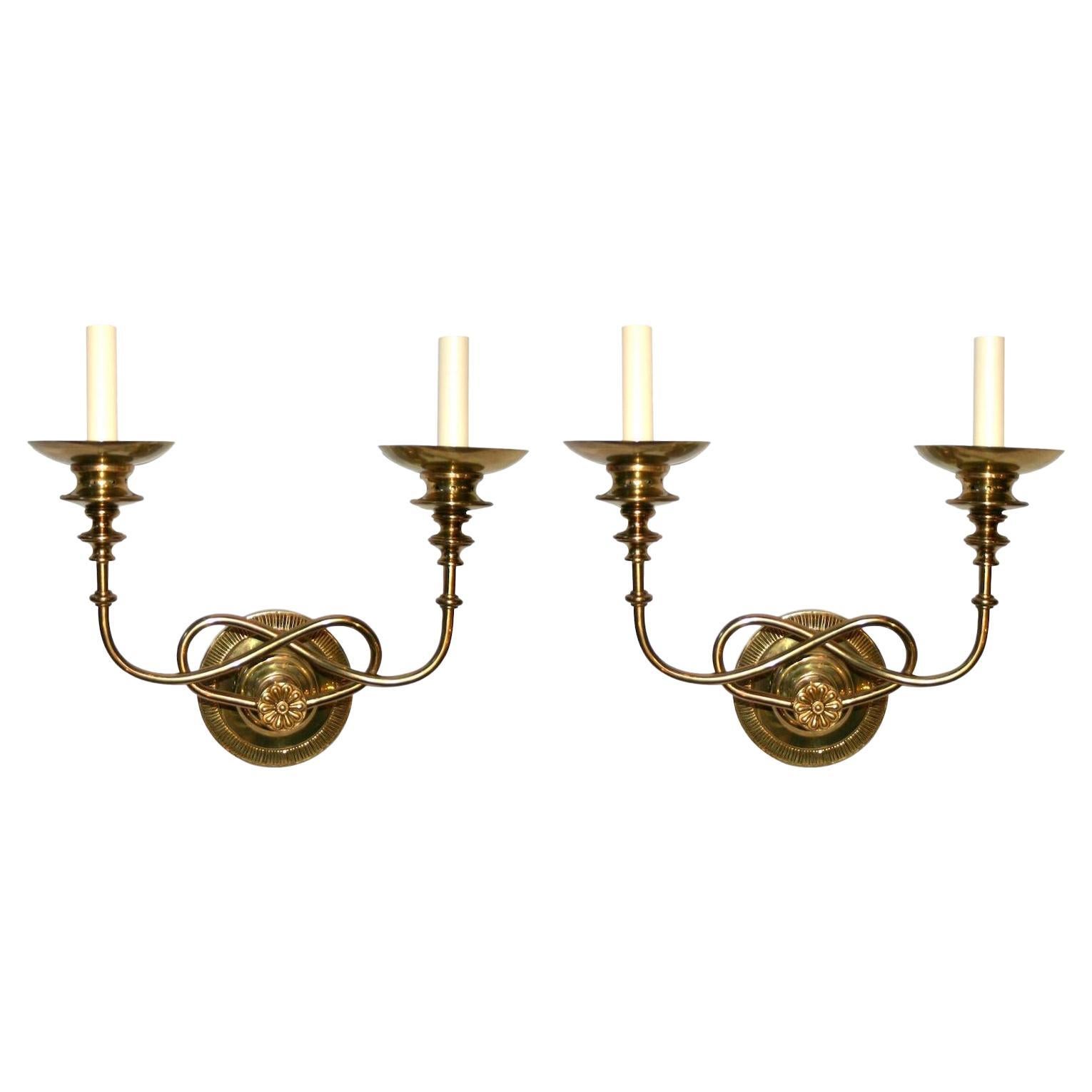 Set of French Bronze Sconces, Sold Per Pair