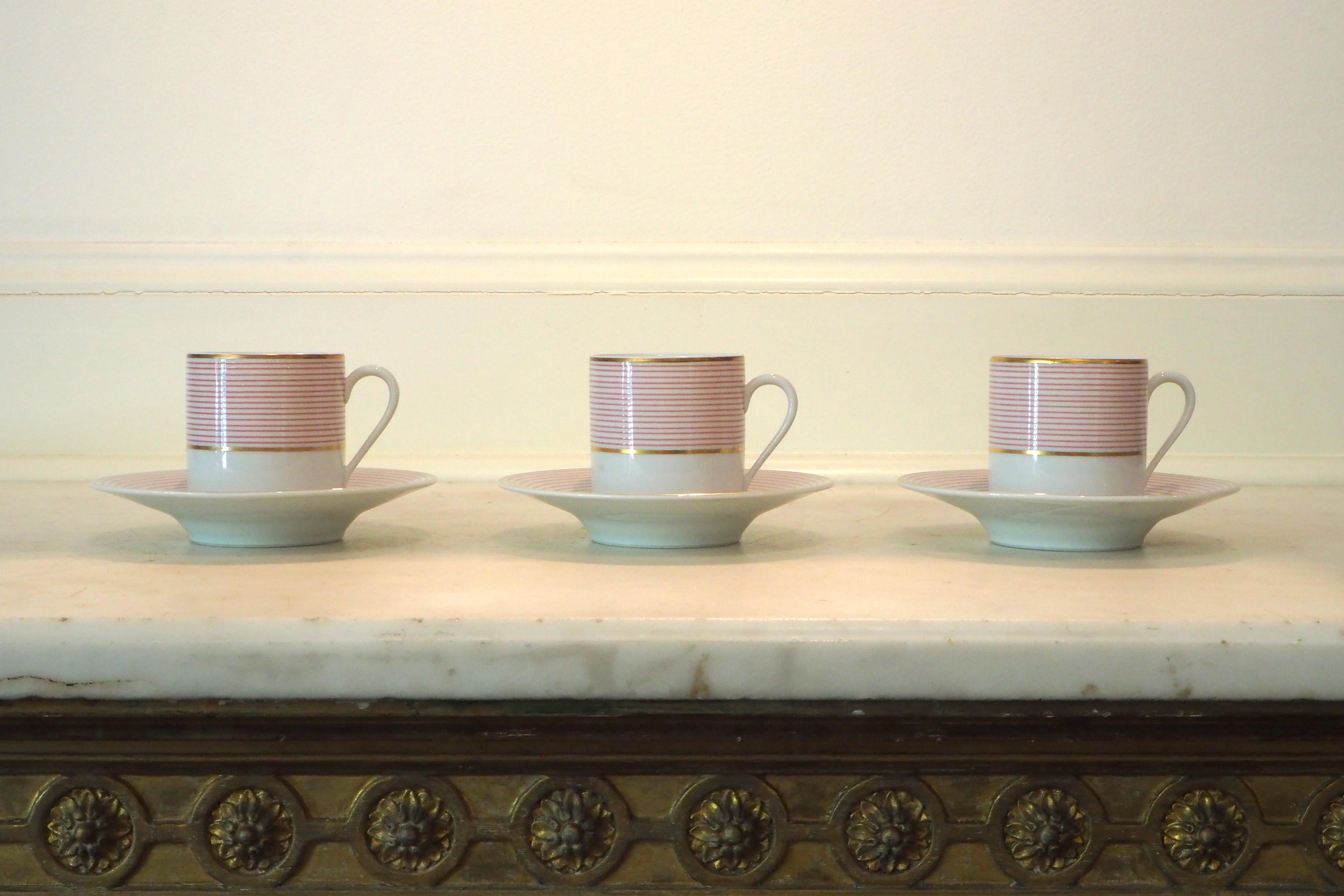 Set of French Coffee Cups and Saucers from La Maison Raynaud, Limoges 4