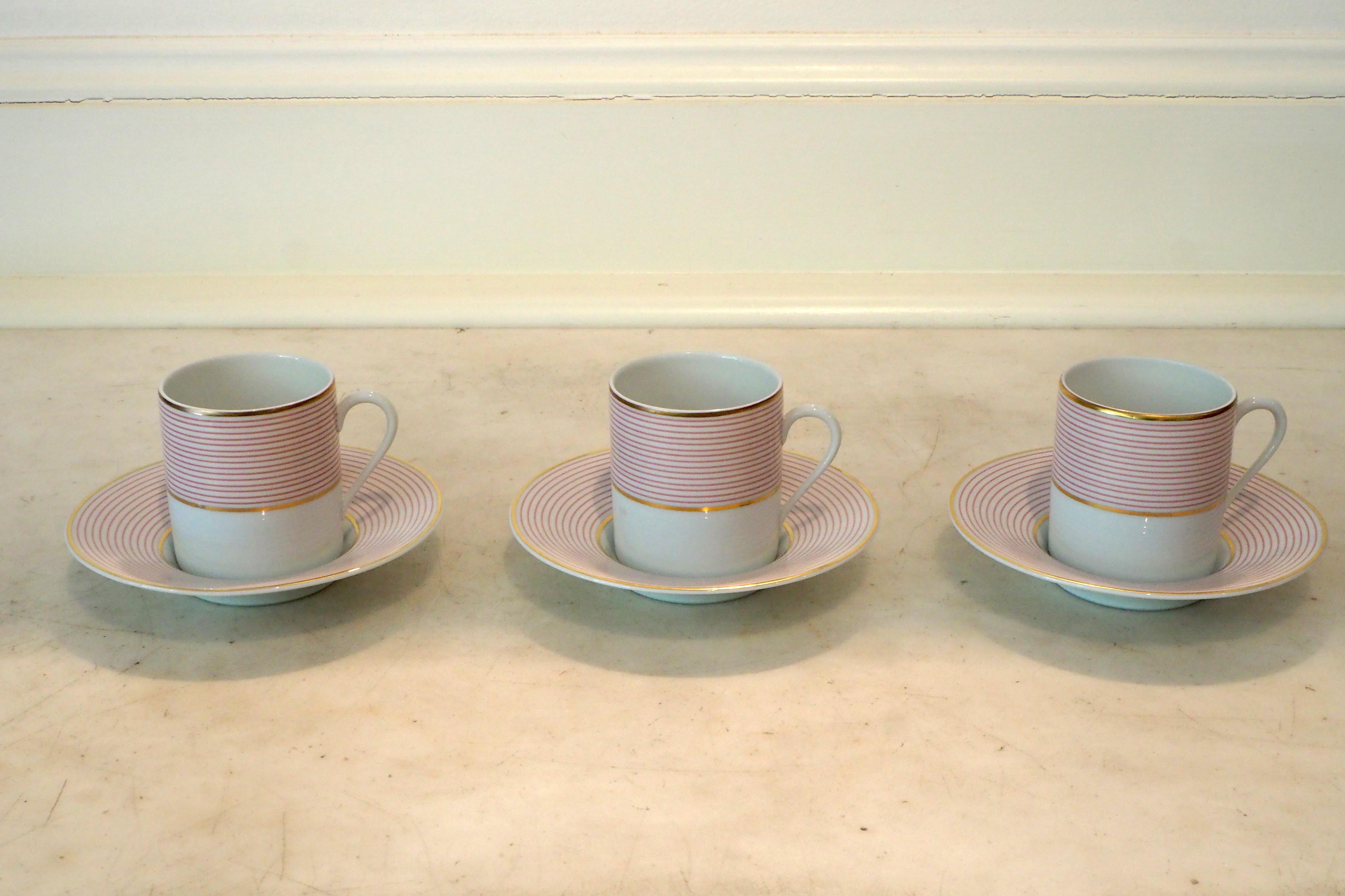 Set of French Coffee Cups and Saucers from La Maison Raynaud, Limoges 5
