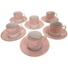 Set of French Coffee Cups and Saucers from La Maison Raynaud, Limoges