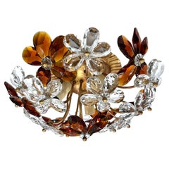 Set of French Crystal Flush Mounted Light Fixtures, Sold Individually