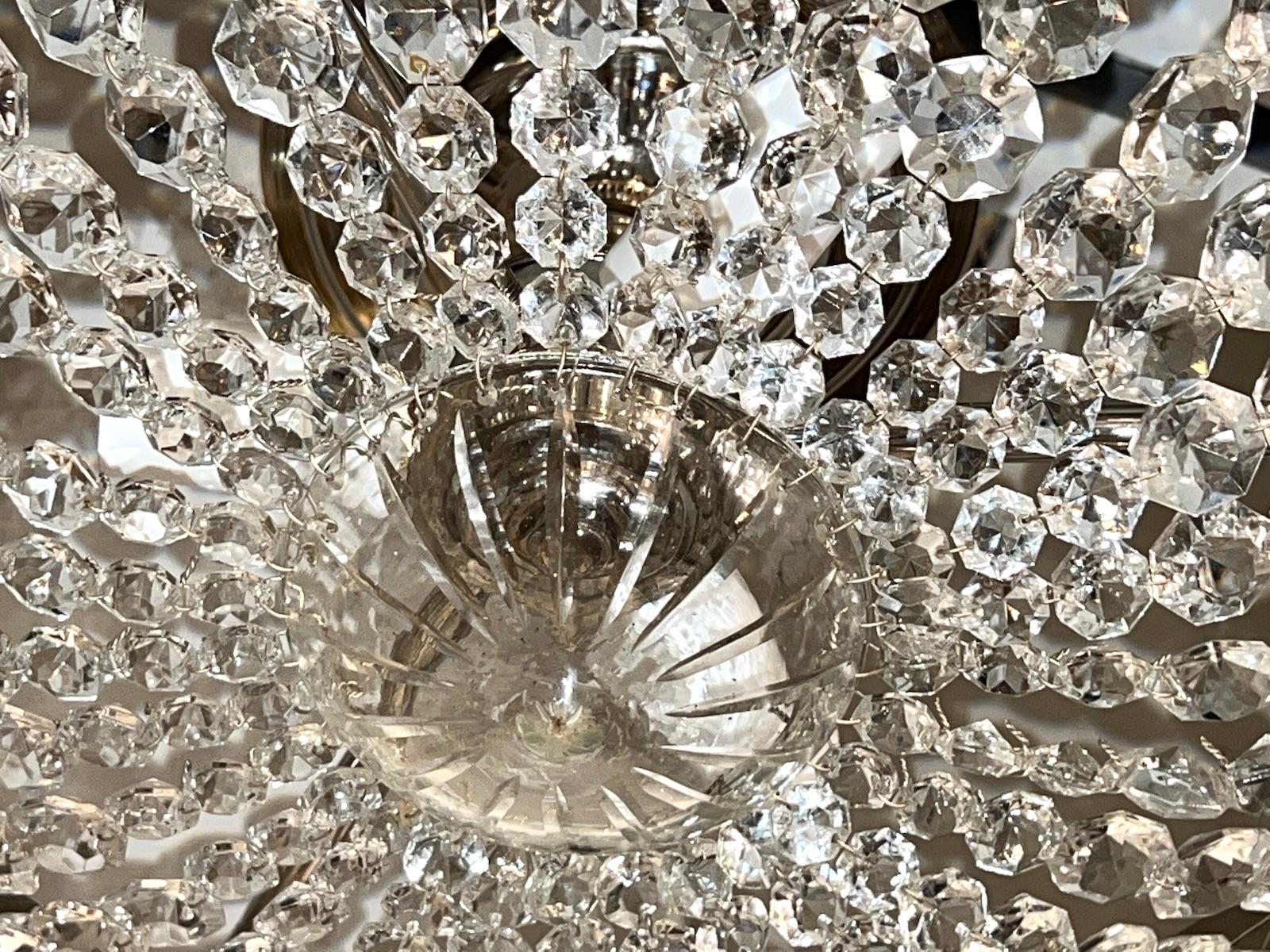 Set of French Crystal Light Fixtures, Sold Individually In Good Condition For Sale In New York, NY