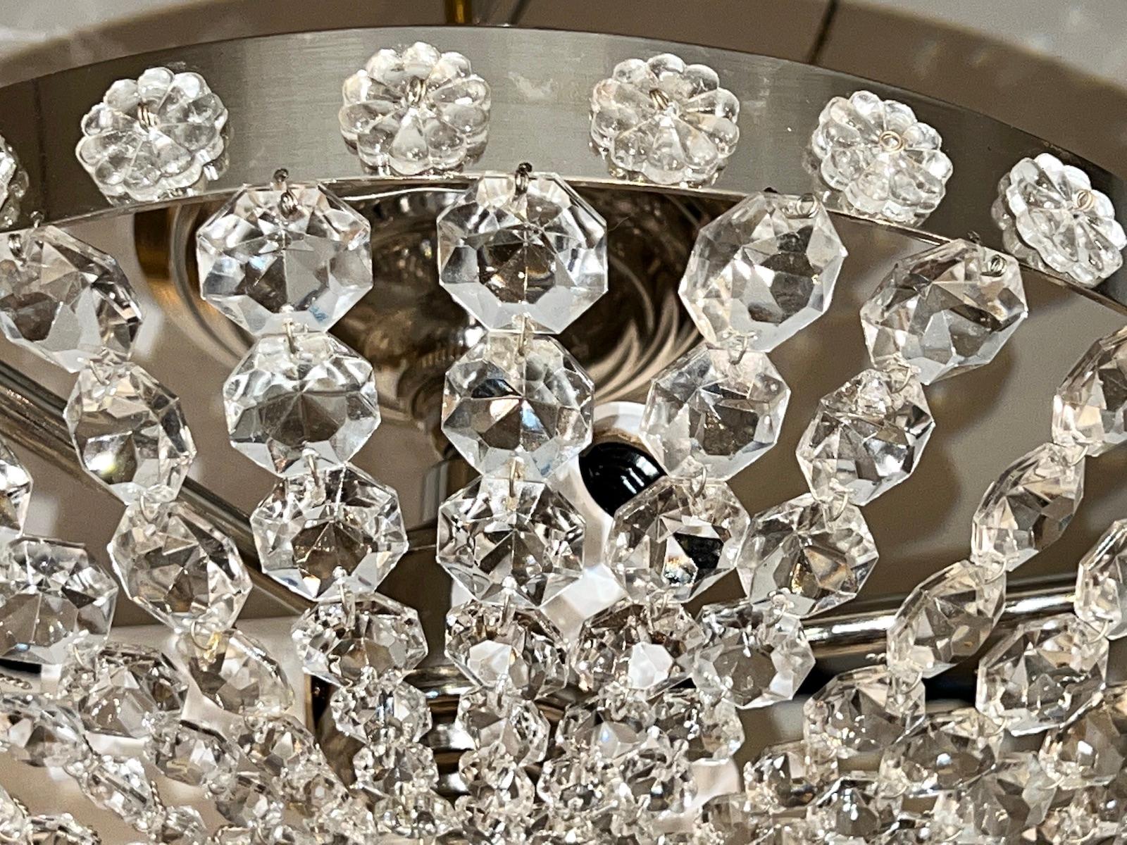 Mid-20th Century Set of French Crystal Light Fixtures, Sold Individually For Sale