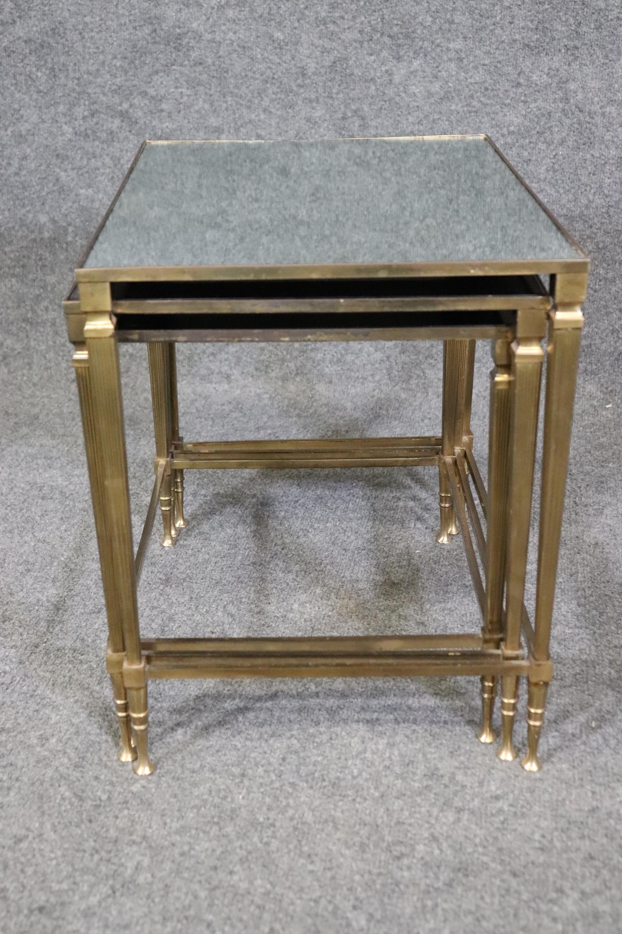 Cast Set of French Directoire Style Nesting Tables by Maison Jansen For Sale