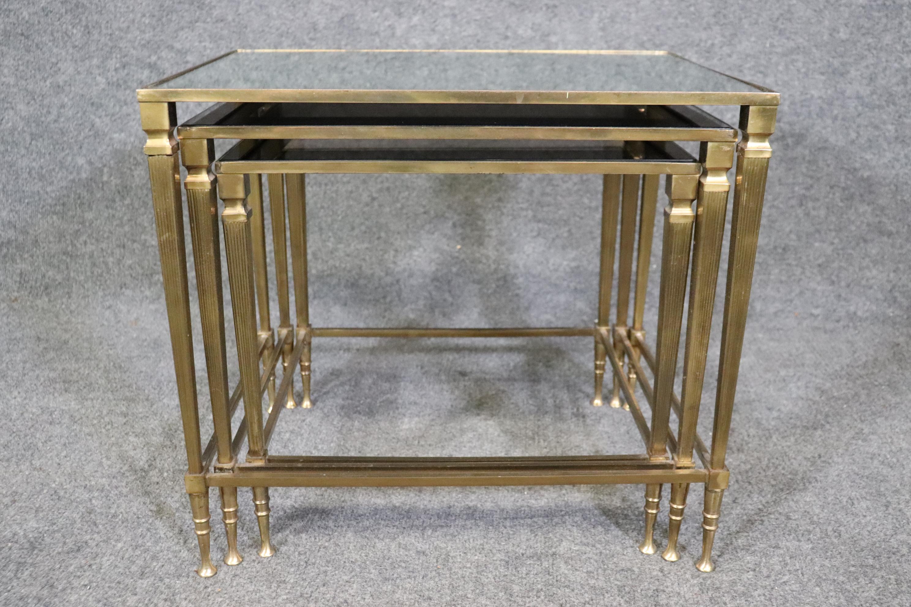 Set of French Directoire Style Nesting Tables by Maison Jansen In Good Condition For Sale In Swedesboro, NJ