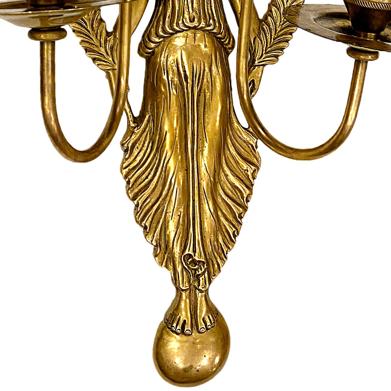 Gilt Set of French Empire Sconces, Sold in Pairs For Sale