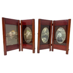 Set of French folding picture frames, ca 1900
