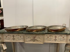 Set of French Three Copper Sauce Pans in Different Sizes, 19th Century