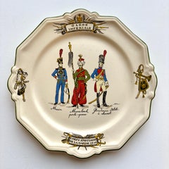 Set of French "Garde Impériale de Napoleon" Plates by Saint-Clément, c 1960/70