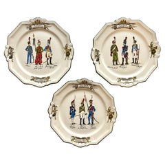 Set of French "Garde Impériale de Napoleon" Plates by Saint-Clément, c 1960/70