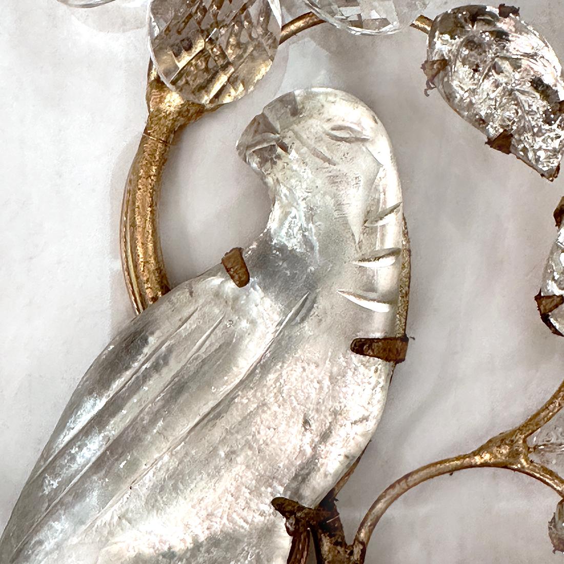 Mid-20th Century Set of French Gilt Molded Glass Sconces, Sold per Pair For Sale