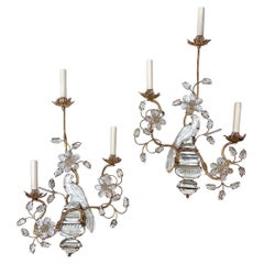 Set of French Gilt Molded Glass Sconces, Sold per Pair