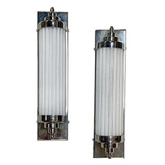 Set of French Glass Rod Sconces, Sold in Pairs