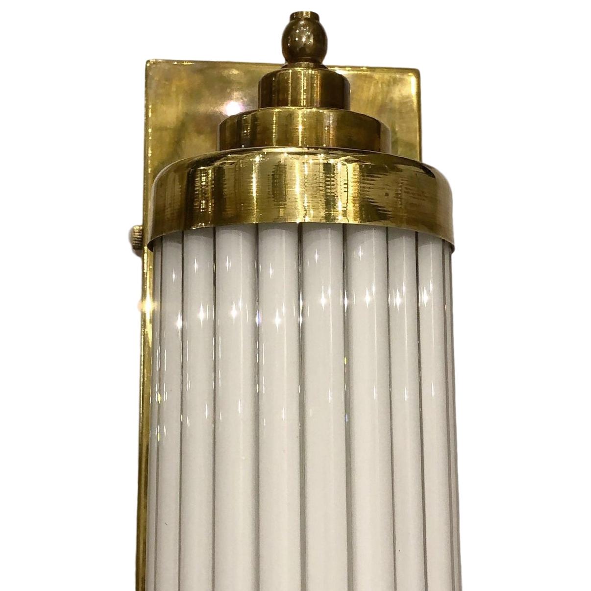 Set of French Glass Rod Sconces, Sold in Pairs In Good Condition For Sale In New York, NY