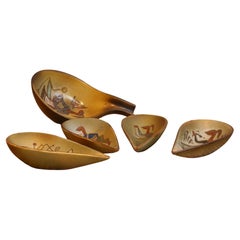 Set of French Mi-century Ceramic Cups by Rene Maurel, , Vallauris, Era Capron