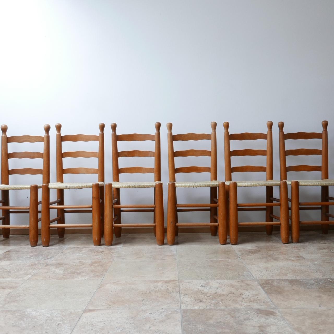Set of French Midcentury Dining Chairs in the Manner of Charles Dudouyt 3