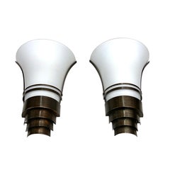 Set of French Milk Glass Sconces, Sold Per Pair