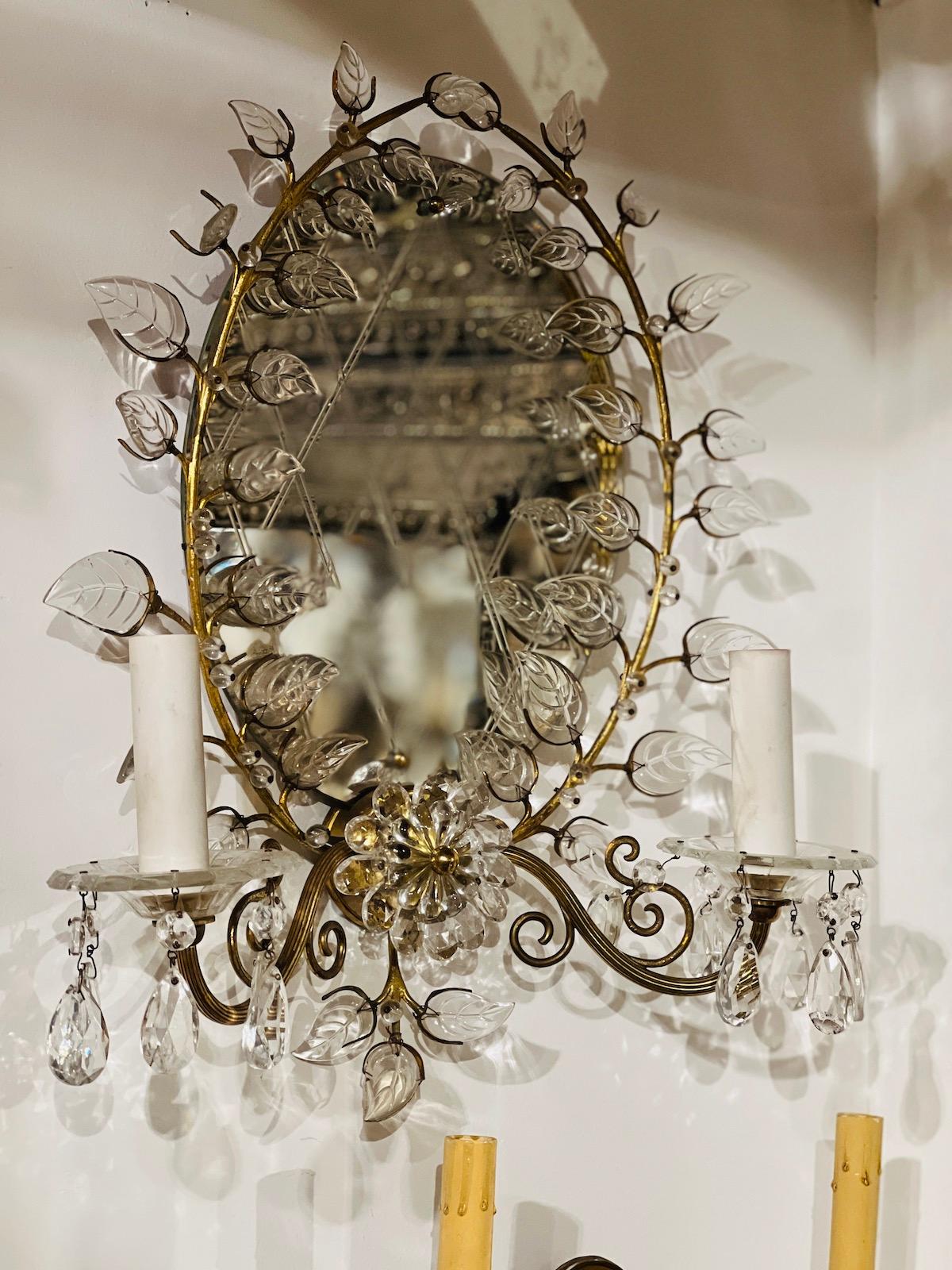 Set of French Mirrored Sconces, Sold per Pair For Sale 4