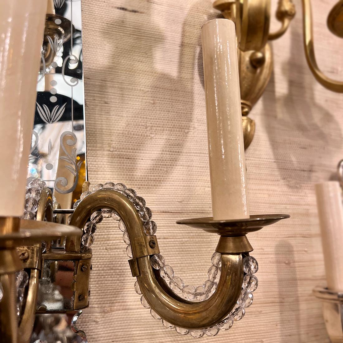 Metà XX secolo Set di lampade a specchio in stile moderno francese, vendute a coppia in vendita