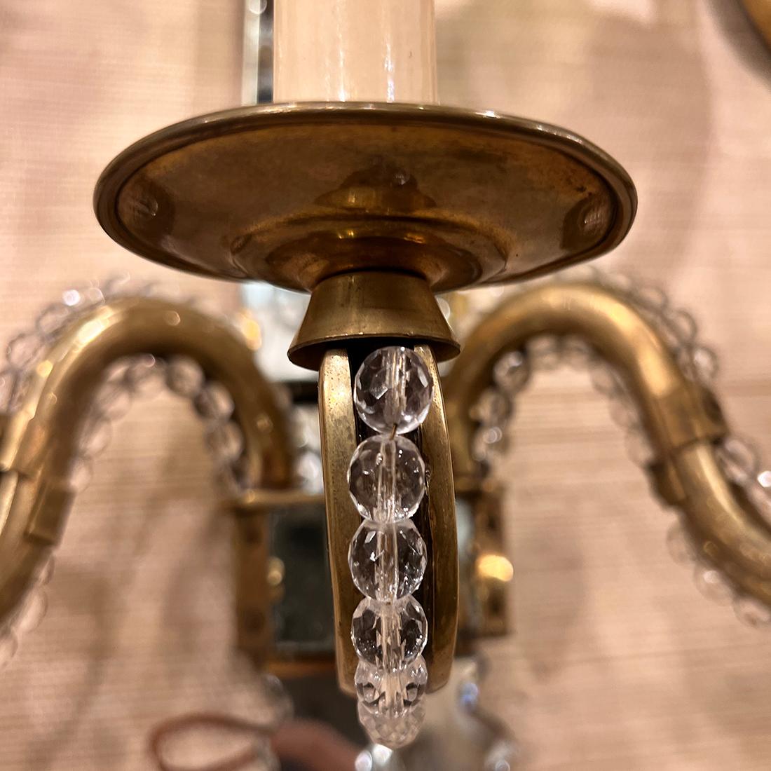 Bronzo Set di lampade a specchio in stile moderno francese, vendute a coppia in vendita