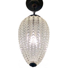 Set of French Molded Glass Lanterns, Sold Individually