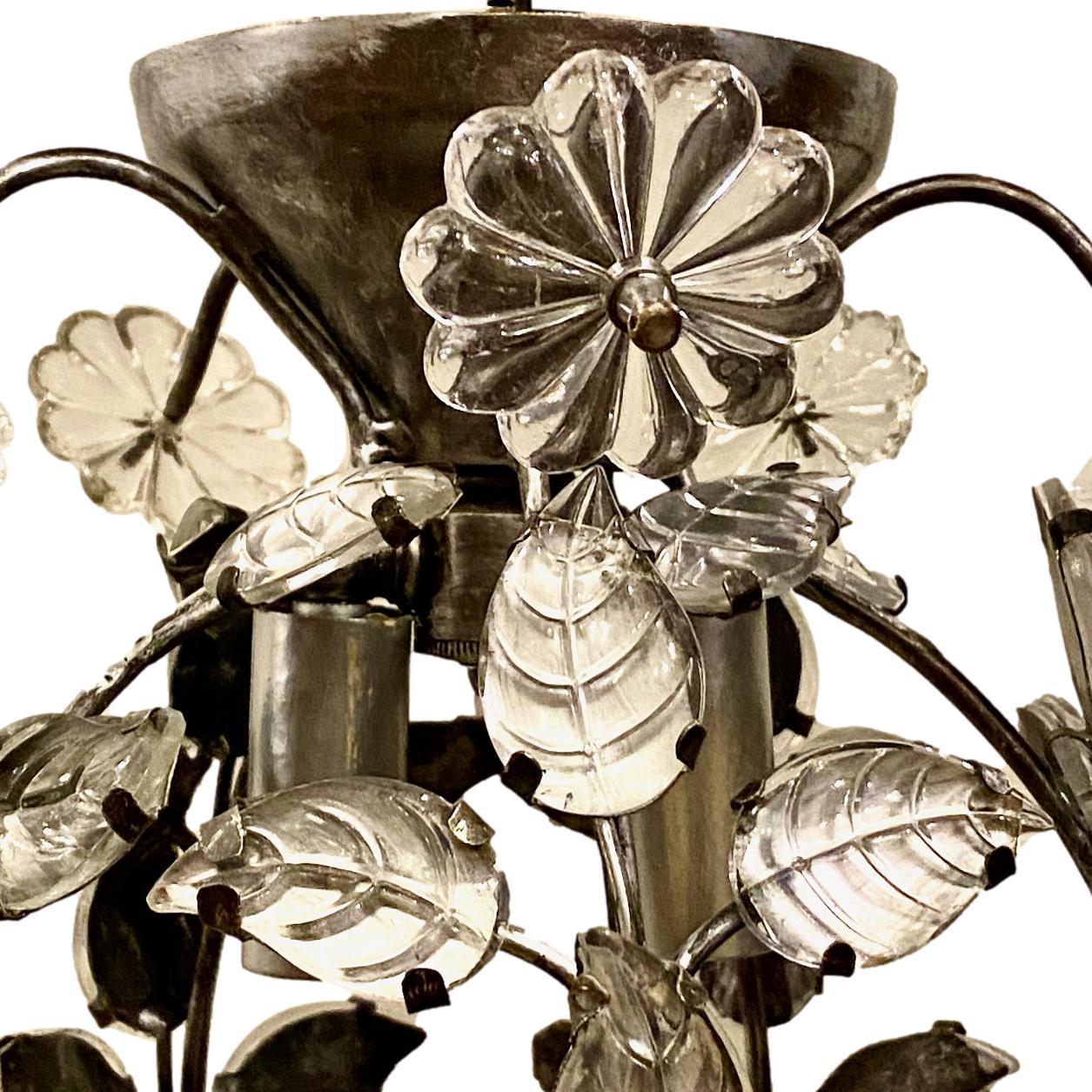 Mid-20th Century Set of French Molded Glass Light Fixtures, Sold Individually For Sale