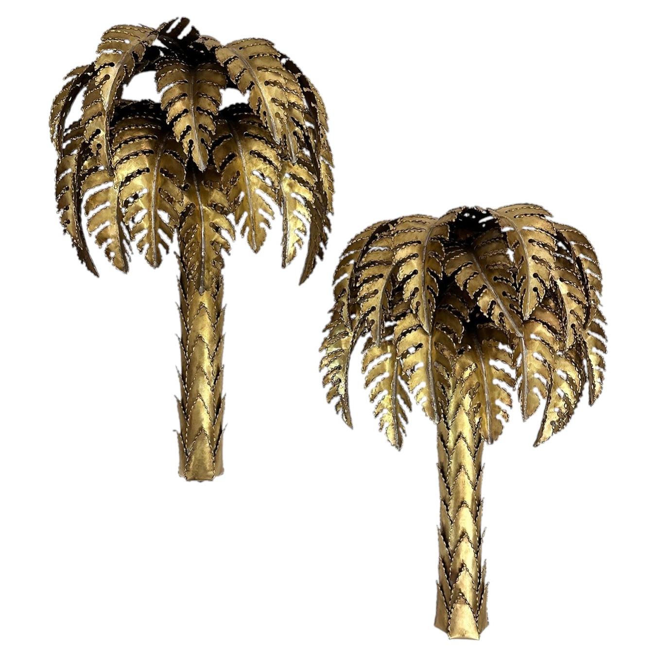 Set of French Palm Tree Sconces, Sold per Pair For Sale