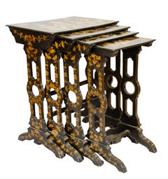 Set of French Papier Mache Quartetto Nesting Tables