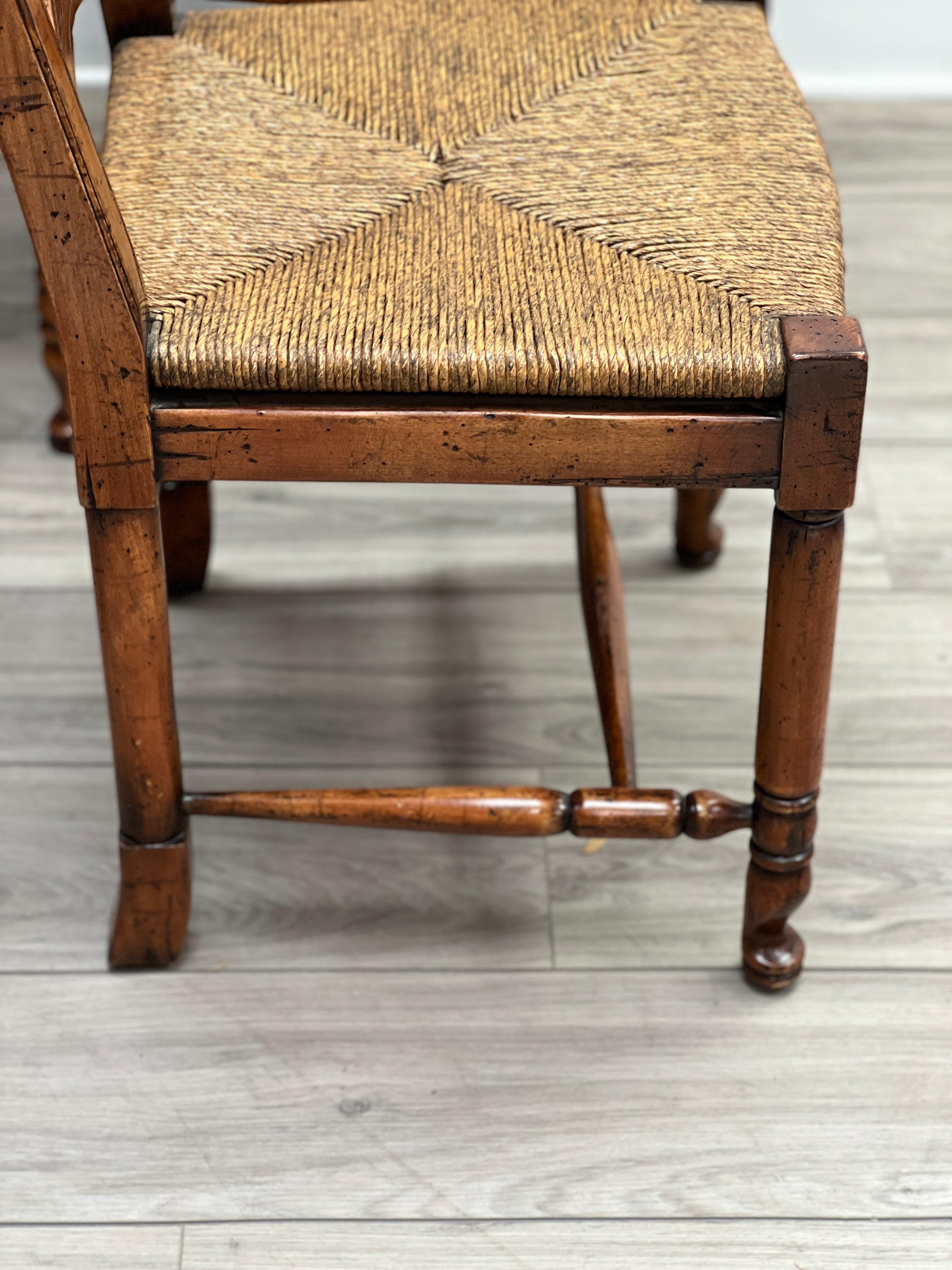 Hand-Woven Set of French Provincial Style Ladder Back Chairs