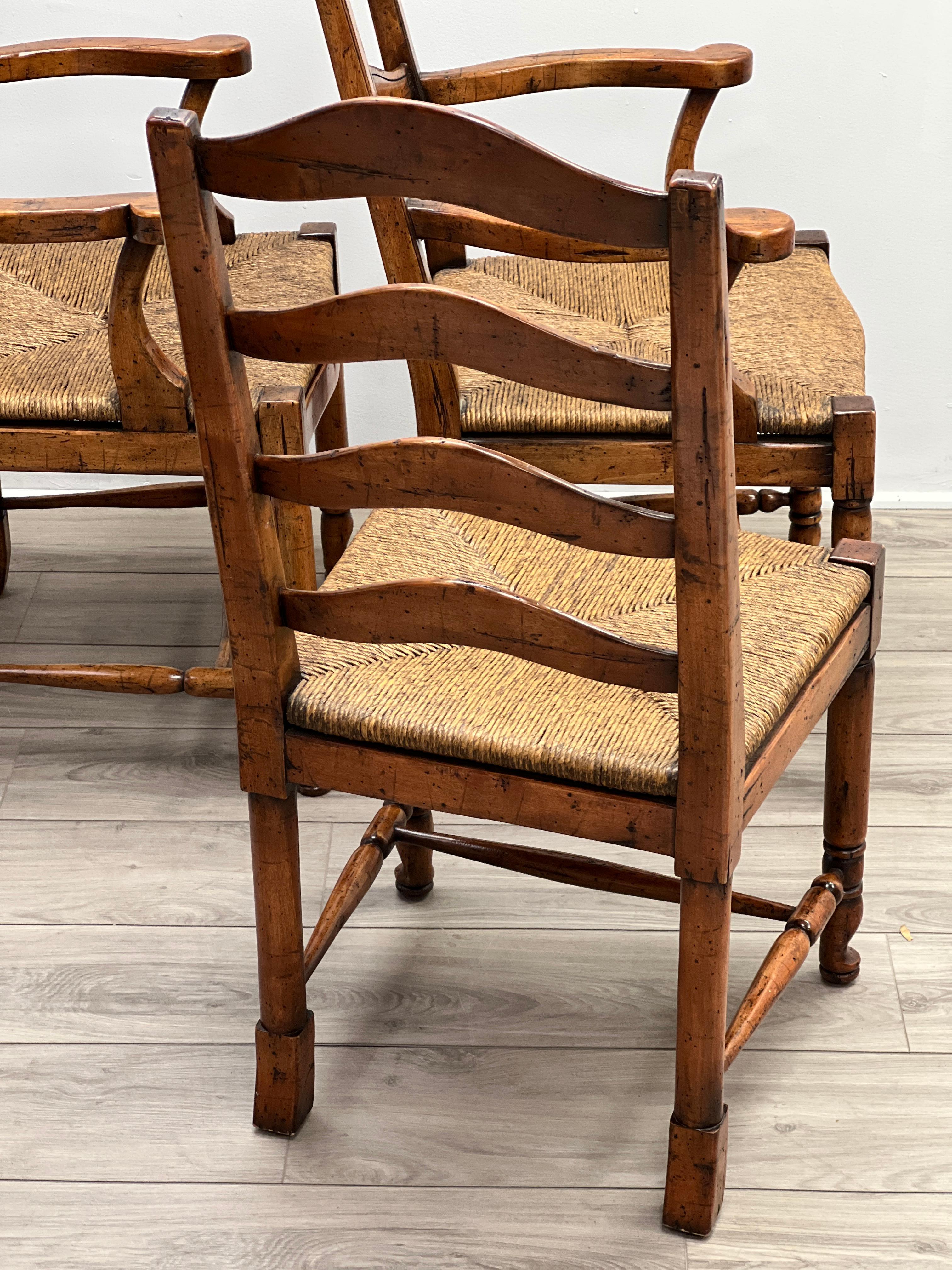 Set of French Provincial Style Ladder Back Chairs 3